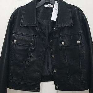 TopShop Black Western Faux PU Jacket
